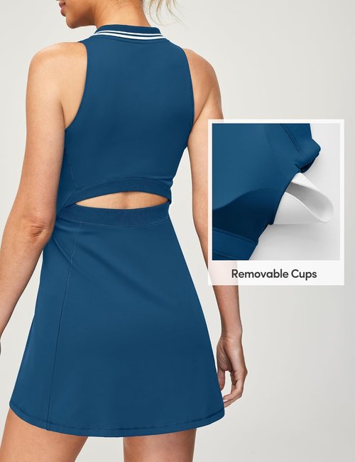 IUGA Tennis Dress - Women's Athletic Golf Dress with Built-In Bra & Shorts | Sleeveless Design