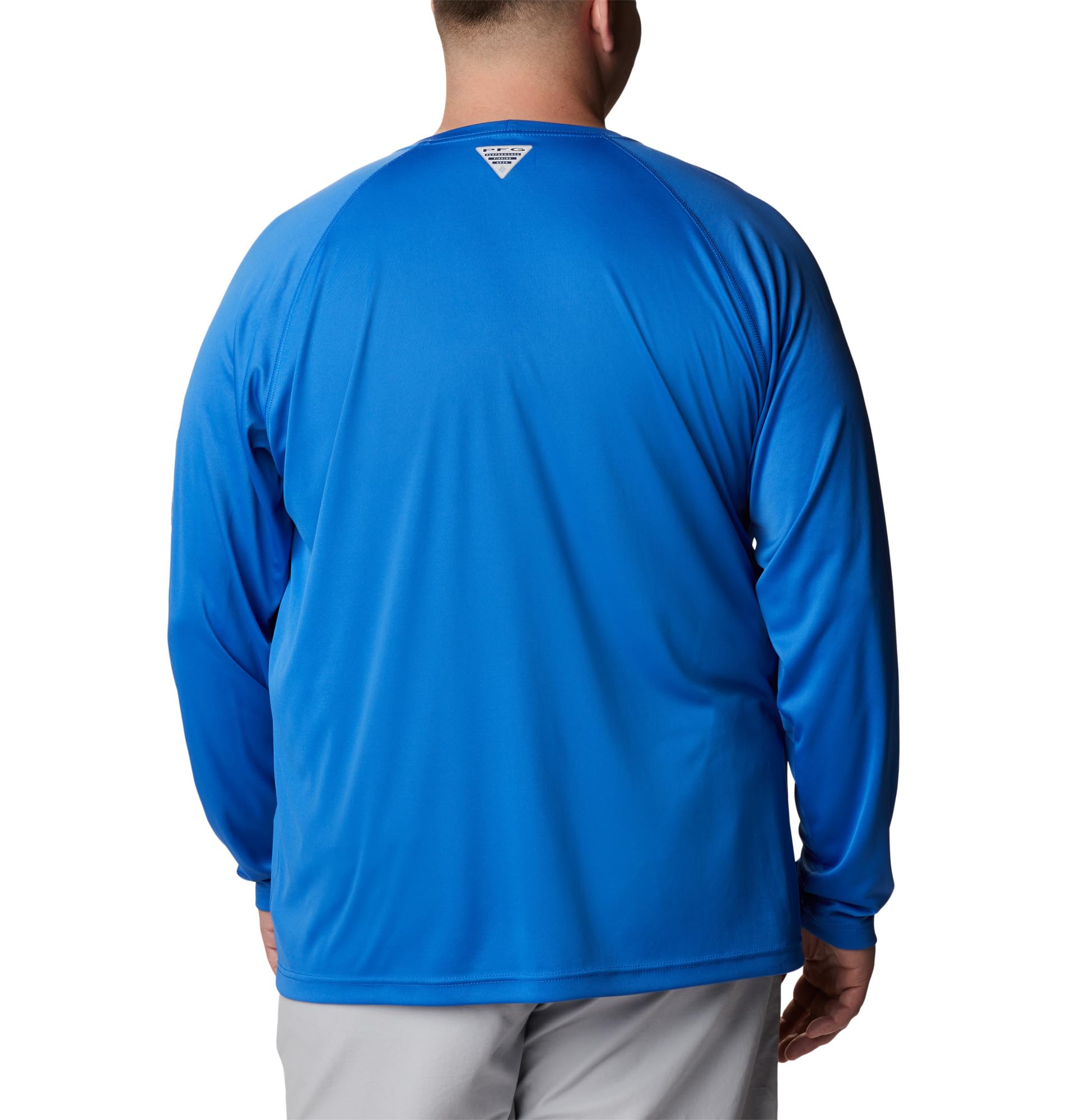 Columbia Men's PFG Terminal Tackle Long Sleeve Fishing Shirt, Vivid Blue/Cool Grey Logo, Small