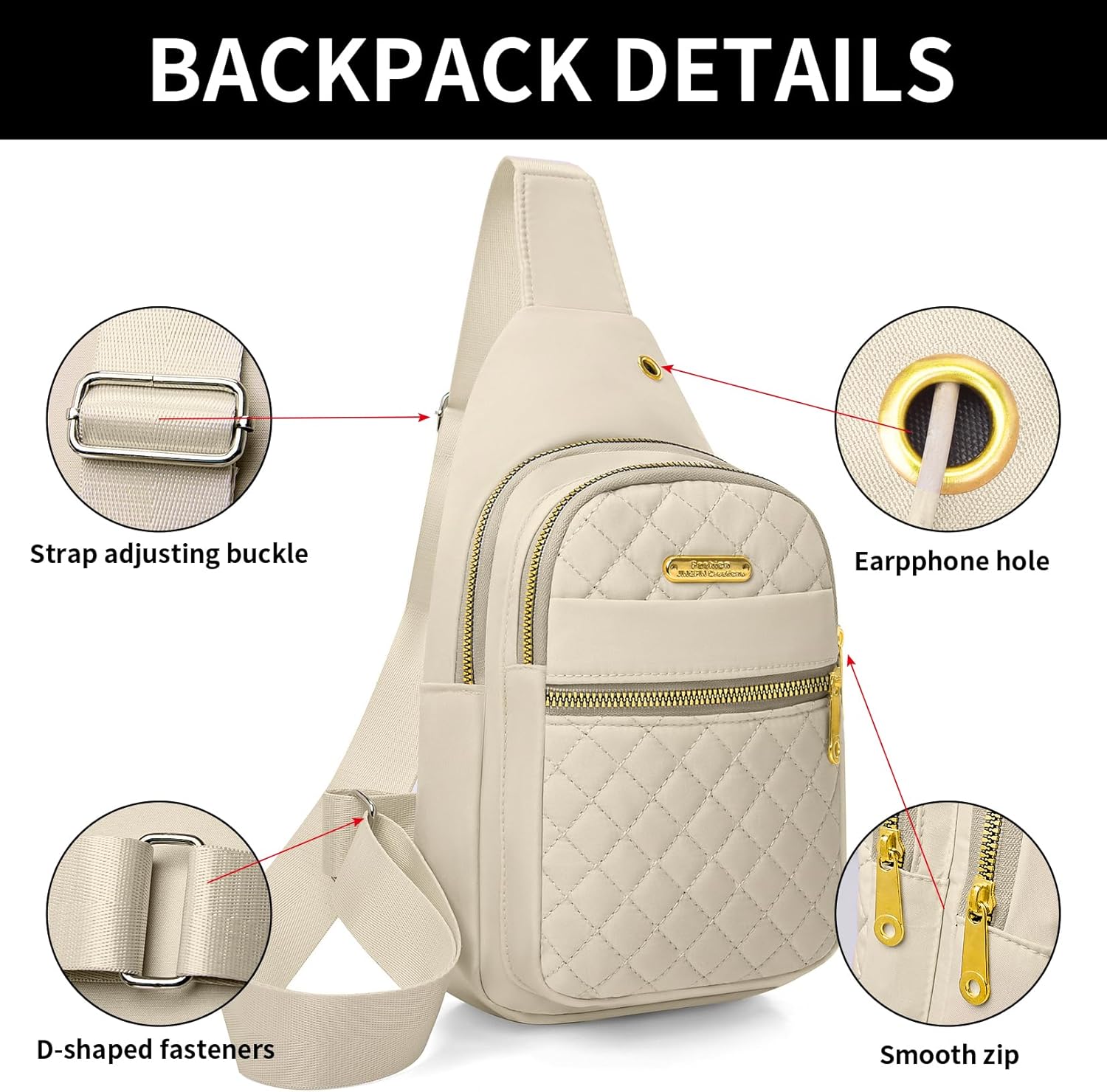 Skiennix Small Sling Bag - Casual Crossbody Backpack for Women & Men | Compact & Stylish Design