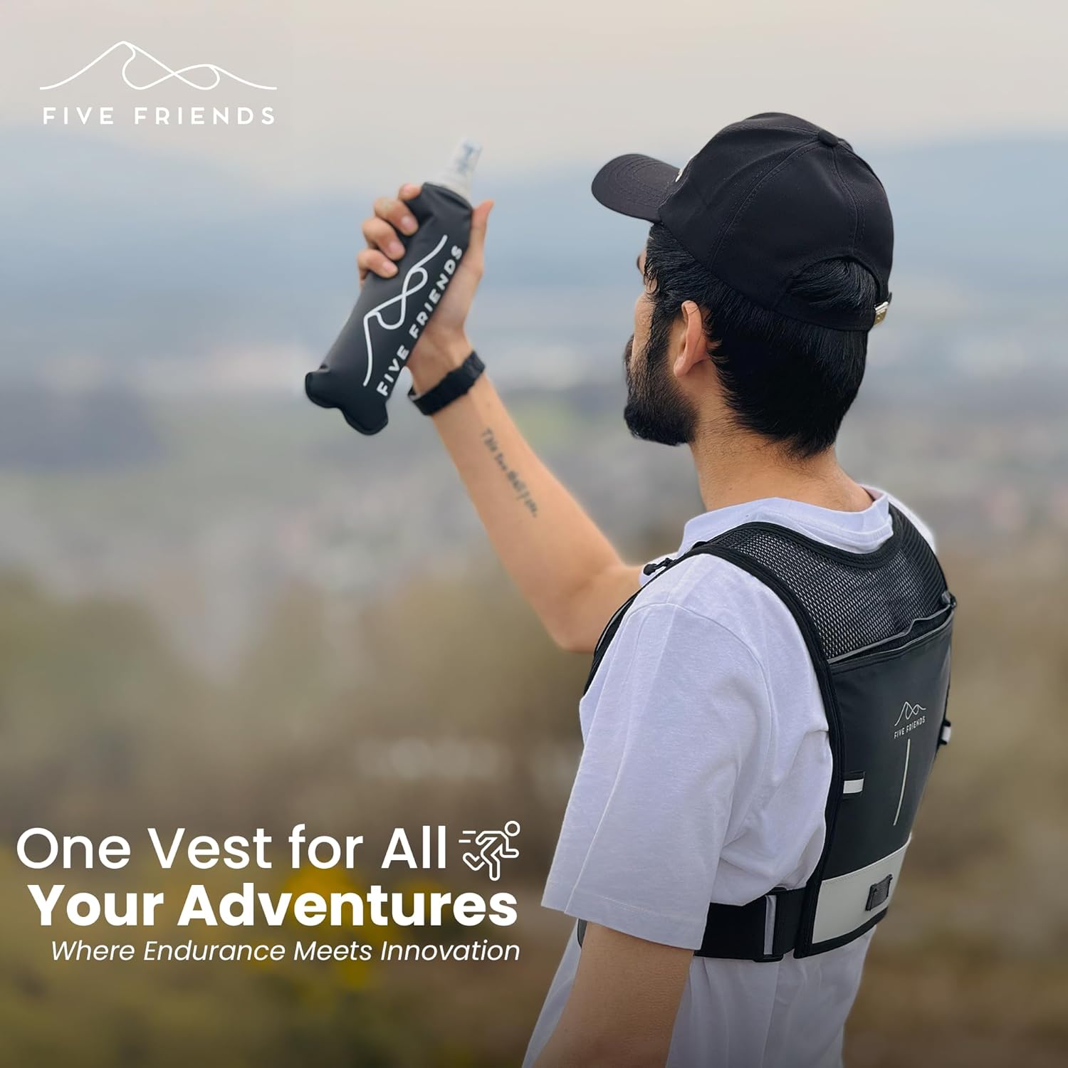 Skiennix Running Vest - Lightweight Reflective Hydration Pack with 6 Pockets | Adjustable for Men & Women