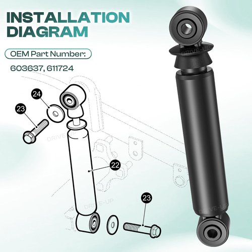 DRIVE UP Rear Shock Absorbers for EZGO RXV Golf Cart Gas Electric Models 2008-2013.2,Replaces 603637 611724