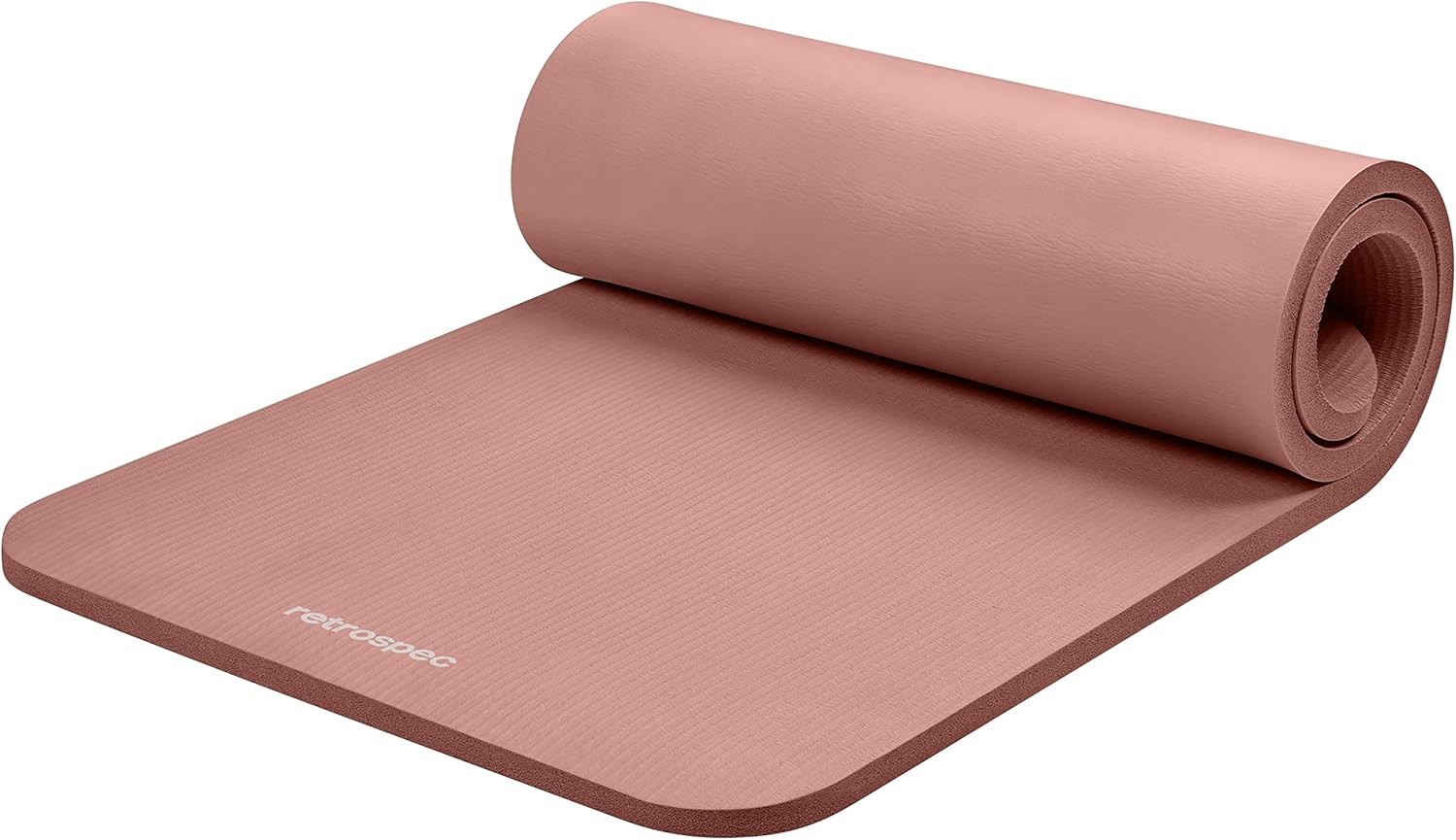 Retrospec Solana Yoga Mat - 1" Thick Non-Slip Exercise Mat with Nylon Strap for Home Workouts | Ideal for Yoga, Pilates, Stretching