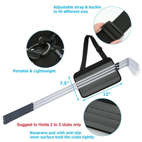 Cosmos Mini Golf Club Bag Portable Golf Club Carrier Sling Strap & Holder Sleeve for Course Training Practice Driving Range Carrier Gift Accessories for Men Women Golfer