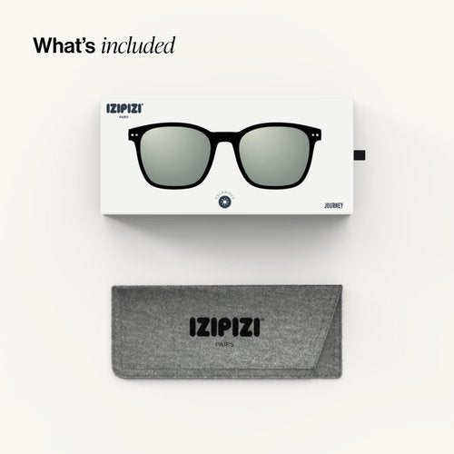 IZIPIZI JOURNEY Black | rectangular sport sunglasses for men and women, 100 UV protection anti-scratch grey polarized lenses