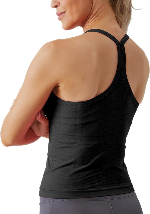 MathCat Workout Tank Tops - Women's Sleeveless Yoga Top with Built-In Bra | Seamless Racerback Design