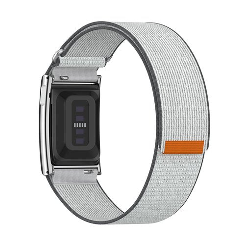 Compatible with WHOOP 5.0 Bicep Band, Metal Case with Nylon Loop Arm/Ankle Strap – Supports ECG Function, Fits WHOOP 5.0 One Peak MG/Life , Adjustable Breathable Armband for All-Day Wear (White)