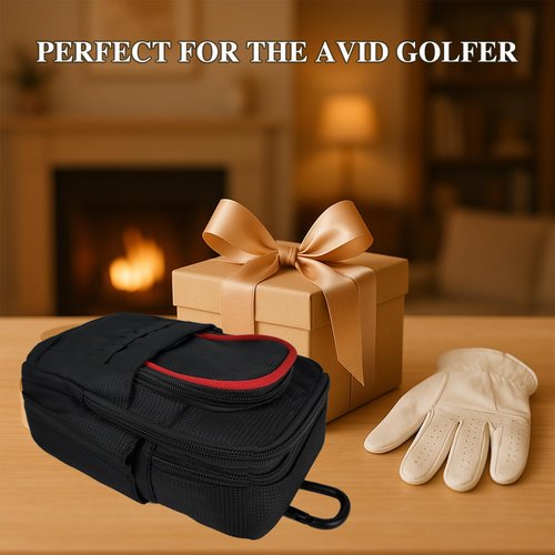 Golf Valuables Pouch for Men – Water-Resistant Organizer Bag with Clip, Golf Accessories Storage Case for Keys, Phone, Wallet