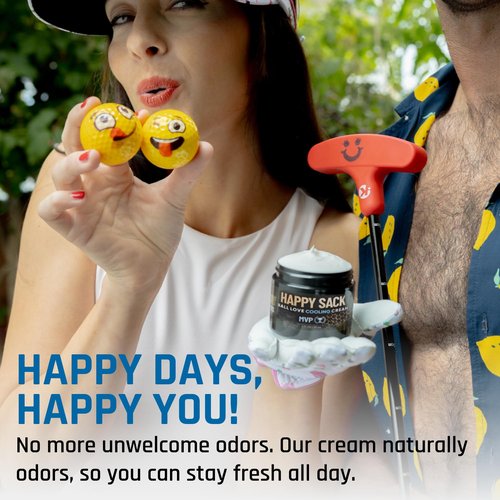 Derm Dude Happy Sack Ball Deodorant - Anti-Chafing Comfort Cream for Men | Aluminum-Free, Island Rum Scent, 2oz