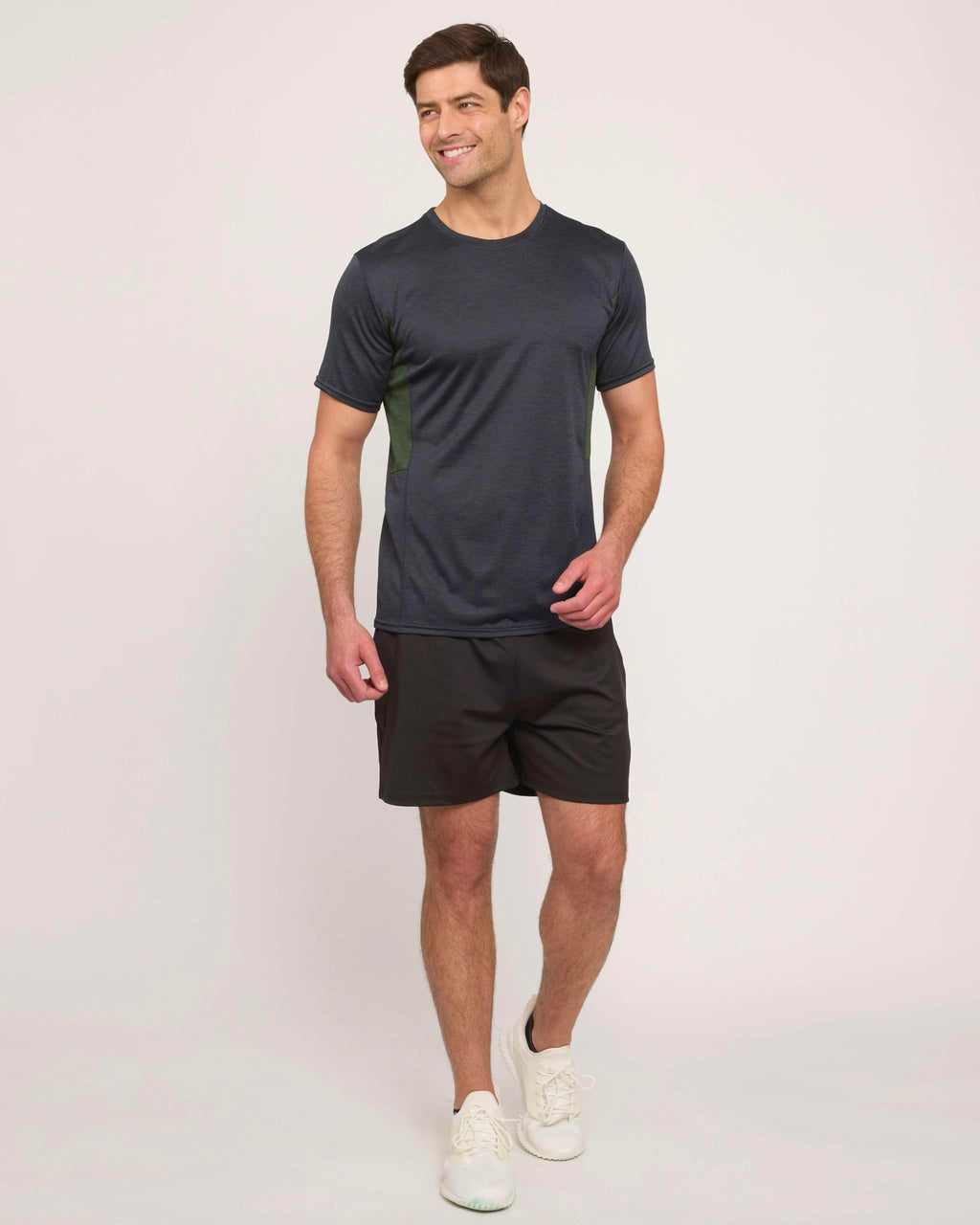 Real Essentials 5 Pack: Men's Dry-Fit Short Sleeve Crew Neck T Shirts Fitness Running Gym Workout Cool Exercise Athletic Tee, Set 7, Large