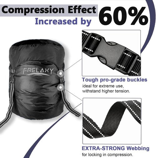 Frelaxy Compression Sack - Ultralight & Water-Resistant Stuff Sack | 11L/18L/30L/45L/52L - 40% More Storage for Camping & Hiking