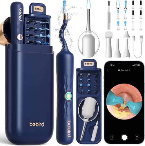 Bebird Earsight Plus D39R Ear Wax Removal Tool - Flexible Camera Otoscope & Family Cleaning Kit