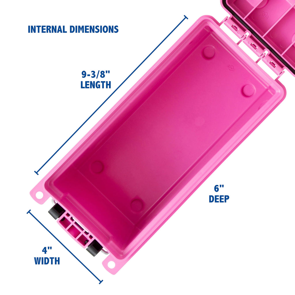 Sheffield 12631 Ammo Storage Box, Stackable .30 Cal Field Boxes, Water and Dust Resistant, Lockable Storage Box with Handle, Secures Hunting Gear, Supplies, and Bullets, Made in USA, Pink, 1-Pack