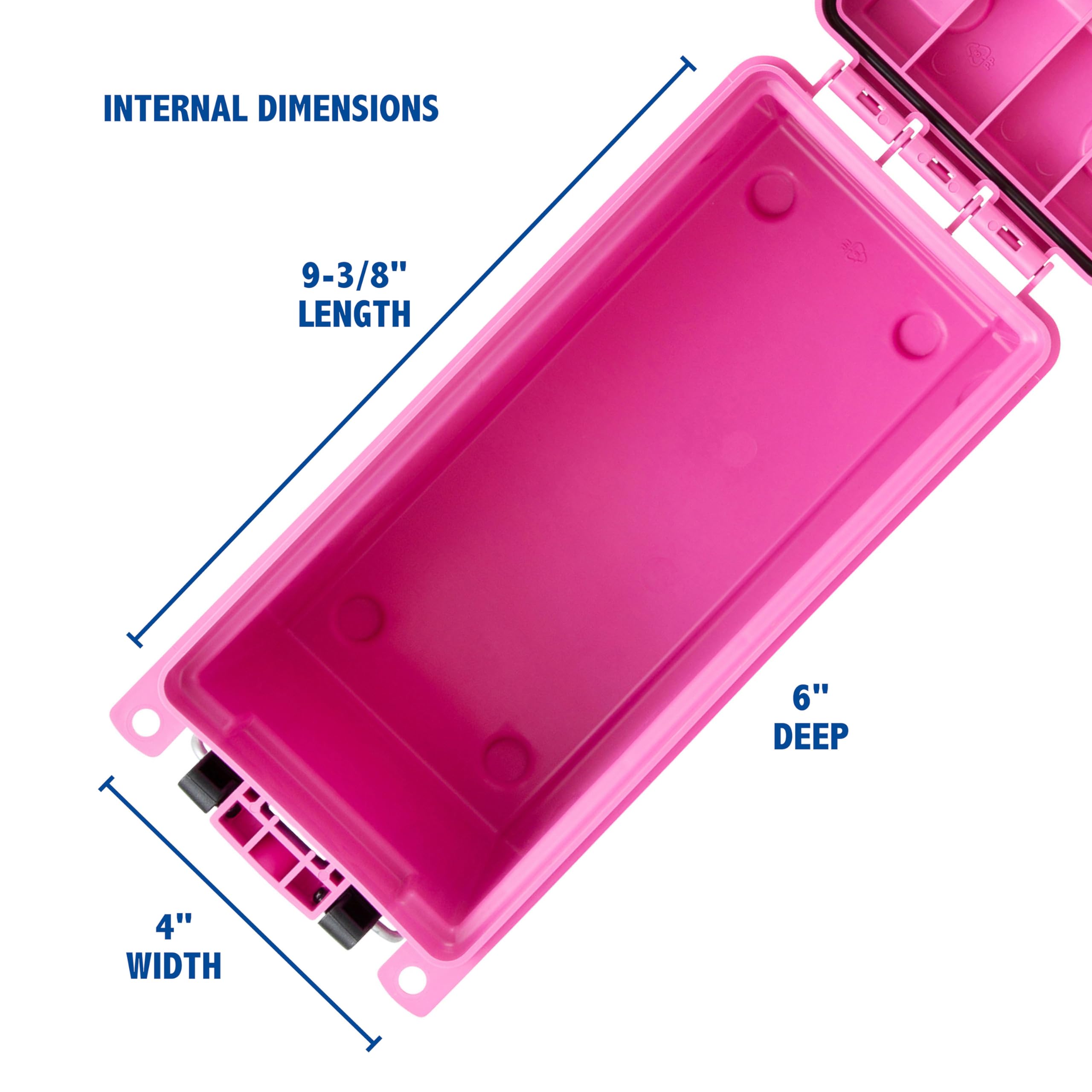 Sheffield 12631 Ammo Storage Box, Stackable .30 Cal Field Boxes, Water and Dust Resistant, Lockable Storage Box with Handle, Secures Hunting Gear, Supplies, and Bullets, Made in USA, Pink, 1-Pack