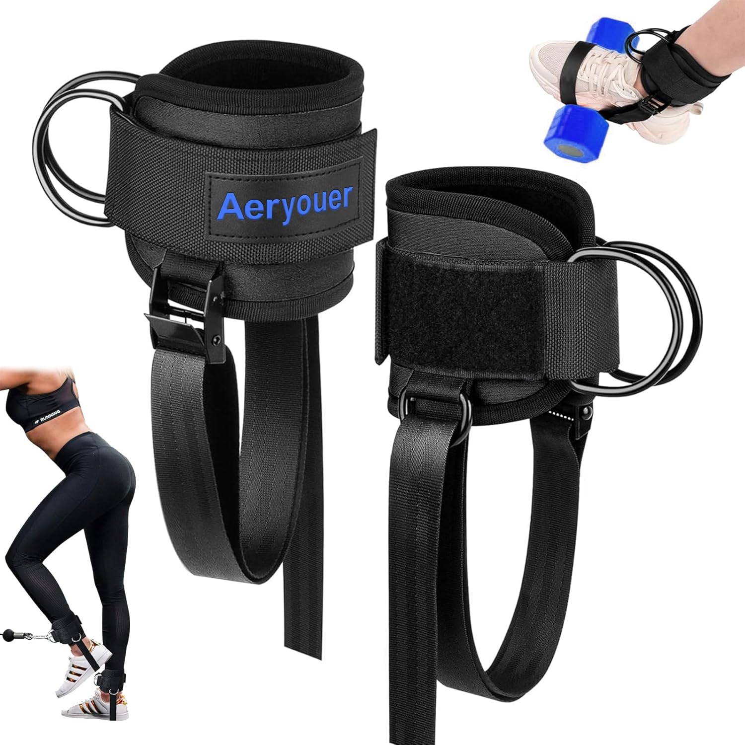 Skiennix Dumbbell Foot Attachment - Adjustable Tibialis Trainer for Home Leg Workouts | Ankle Weights & Straps