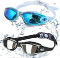 Skiennix Swim Goggles - Professional Anti-Fog, UV Protection, Wide View | Pack of 2 for All Ages
