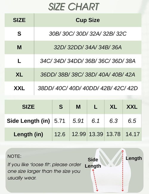 Sports Bras for Women, High Impact Push Up Criss Cross Back Padded Strappy Workout Running Sports Yoga Bras for Women Full Support for Large Bust, White-L