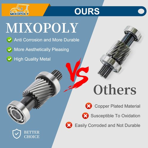 Mixopoly 19 Splines/21 Tooth Golf Cart Input Shaft Kit Replacement for EZGO Marathon 1988-1994 & TXT & Medalist 1994-up Electric Models Replace OEM # 26926-G01, 28095-G01, 612556,26926G01, 28095G01