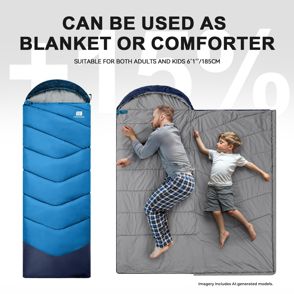 TANSTRIDER Sleeping Bags for Adults Cold Weather,3-4 Season 5lb Portable Sleeping Bag for Kids Girls Boys with Compression Sack,Camping Essentials Gear, Hiking,Travel,Backpacking,Outdoor & Indoor