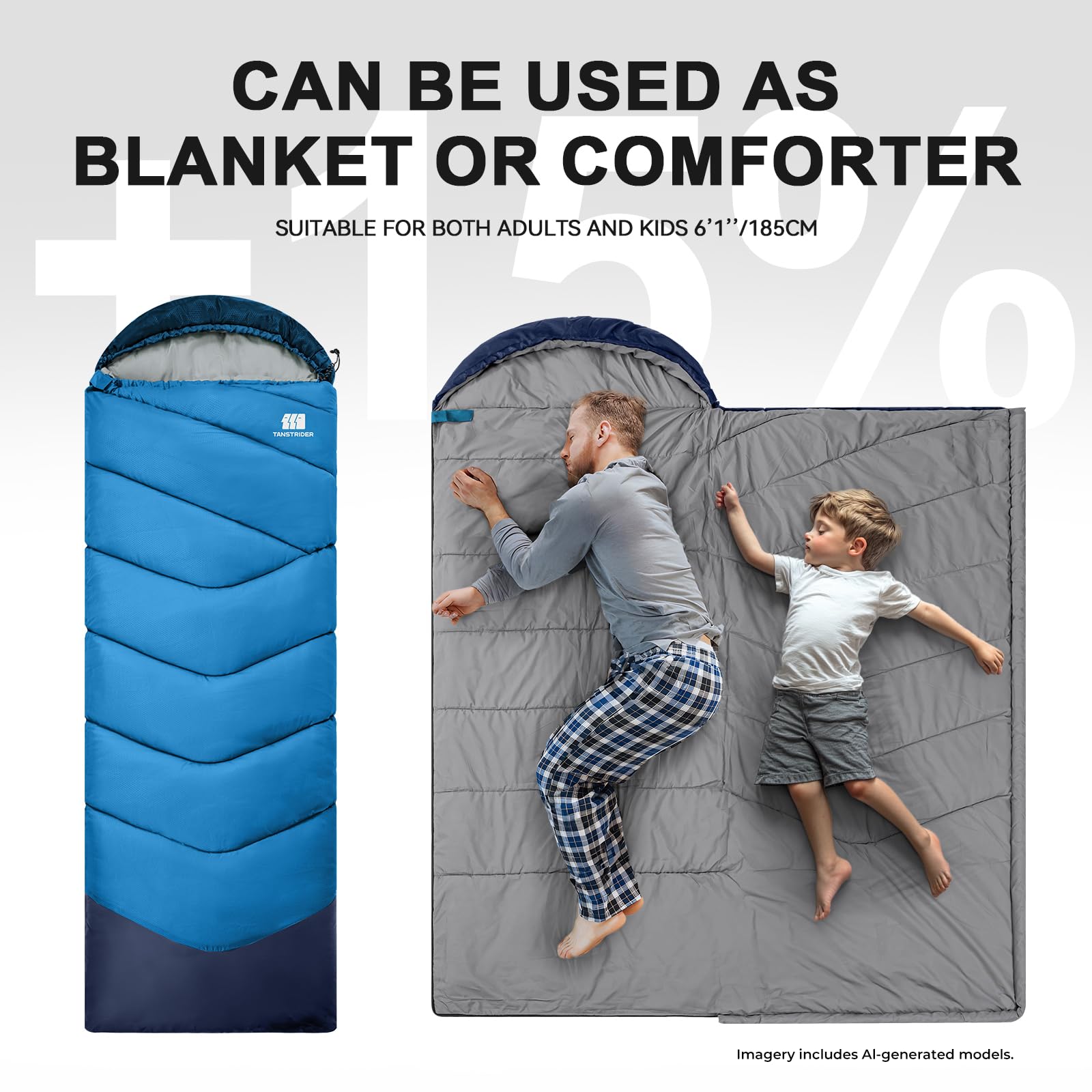TANSTRIDER Sleeping Bags for Adults Cold Weather,3-4 Season 5lb Portable Sleeping Bag for Kids Girls Boys with Compression Sack,Camping Essentials Gear, Hiking,Travel,Backpacking,Outdoor & Indoor