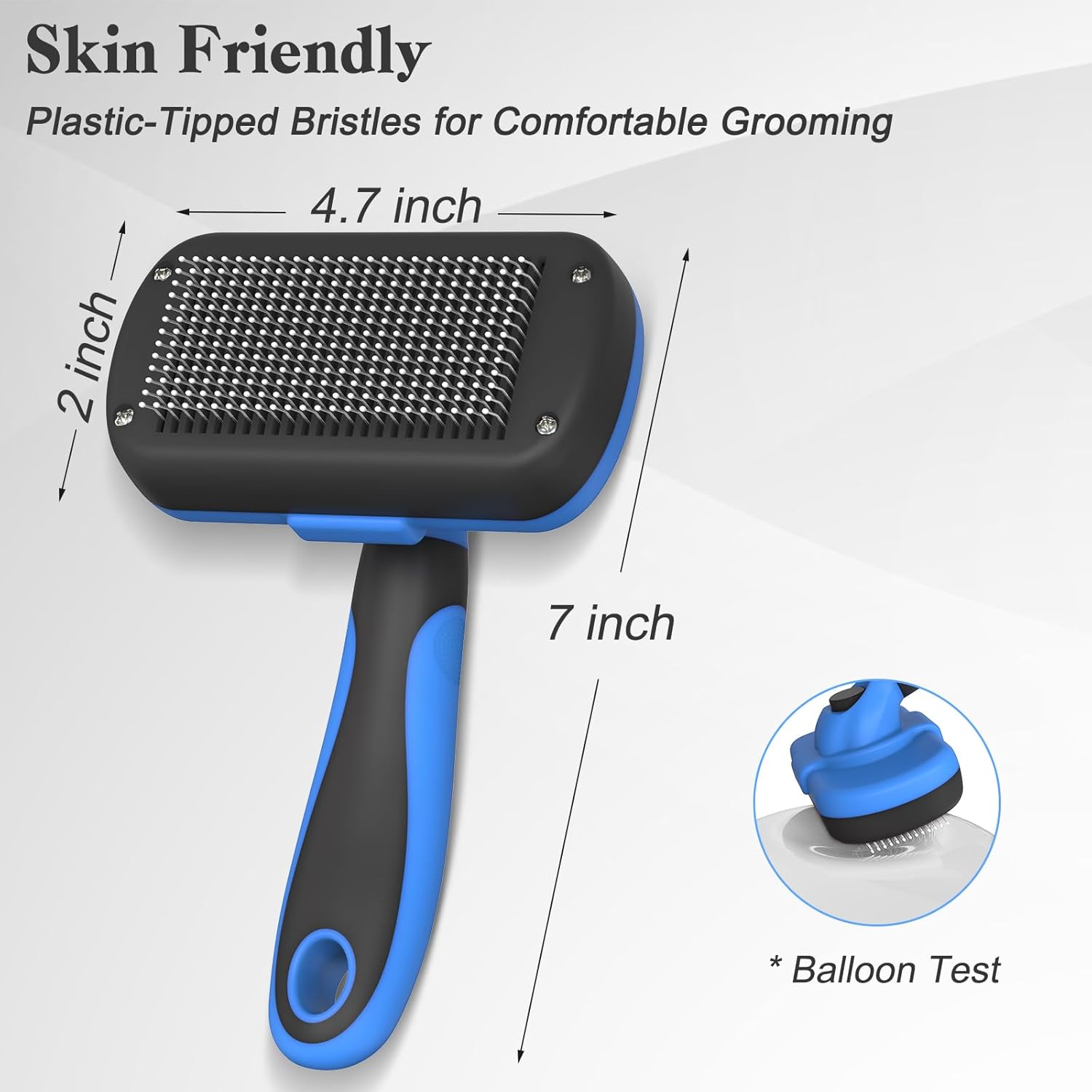Swihauk Self-Cleaning Slicker Brush - Gentle Deshedding Tool for Dogs & Cats | Blue Color