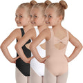 Skiennix Girls' Ballet Leotard - Sleeveless Dance Tank Tops with Bow Back | 3 Pack for Ages 2-12