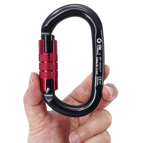 GM CLIMBING Prusik Hitch Tending Kit for Rope Climbing Positioning Lanyard, Double Tie-in Hitch Pulley Bushing, Twist Lock Oval Carabiner, Black Technora VT Prusik Hitch Cord
