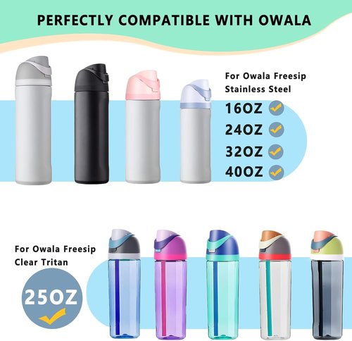 NTIERA Replacement Lid for Owala Freesip Water Bottles - Leakproof & BPA-Free | Frost Gray, Fits 16oz-40oz