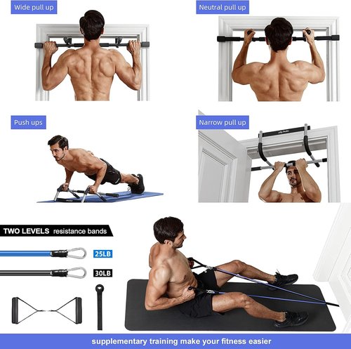 Ally Peaks Pull Up Bar for Doorway - Heavy-Duty Steel | Supports 440 lbs | Multi-Grip Design for Home Gym