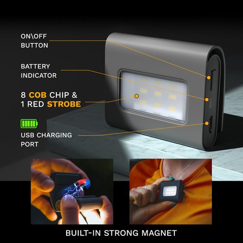 Running Light, 2Pack Reflective Running Gear for Runners, USB Rechargeable LED Light, Clip on Running Lights with Runners and Joggers for Camping, Hiking, Running, Outdoor Adventure