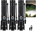 ECLINCO 3 Pack Rechargeable Flashlight High Lumens, 99,000 Lumens Super Bright LED Flashlights with Adjustable Focus, 5 Modes, IPX7 Waterproof Powerful Flashlight for Camping, Hiking, Home