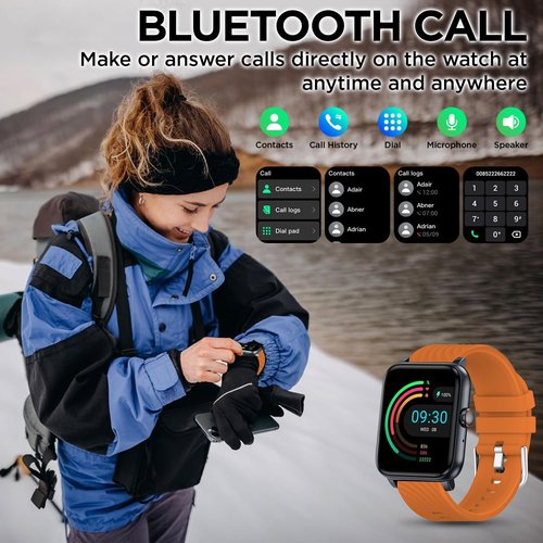 BENIO Fitness Tracker Smartwatch - 24/7 Heart Rate Monitor, Voice Calls & 100 Sports Modes - 1.85" Display, IP67 Waterproof