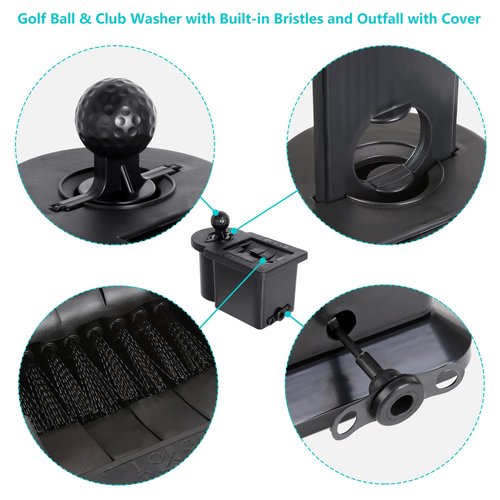 10L0L Golf Cart Ball Washer and Golf Club Cleaner Kit - with Universal Bracket-Removable for Yamaha EZGO TXT RXV & Club Car DS Precedent