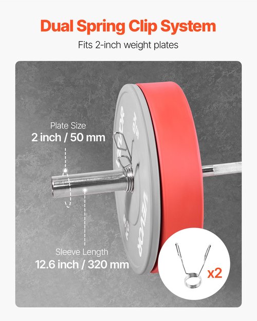 VEVOR 4FT/6FT/7FT Barbell Bar, Fits 2-Inch Weight Plates, Chrome Plated Barbell Bar with Knurled Grip for Strength Training, Weightlifting, Squat, Deadlift, Bench Press, Curl, Overhead Press, 500lbs/700lbs/1000lbs Capacity (Silver, 6FT 25.68lbs Barbell, 5