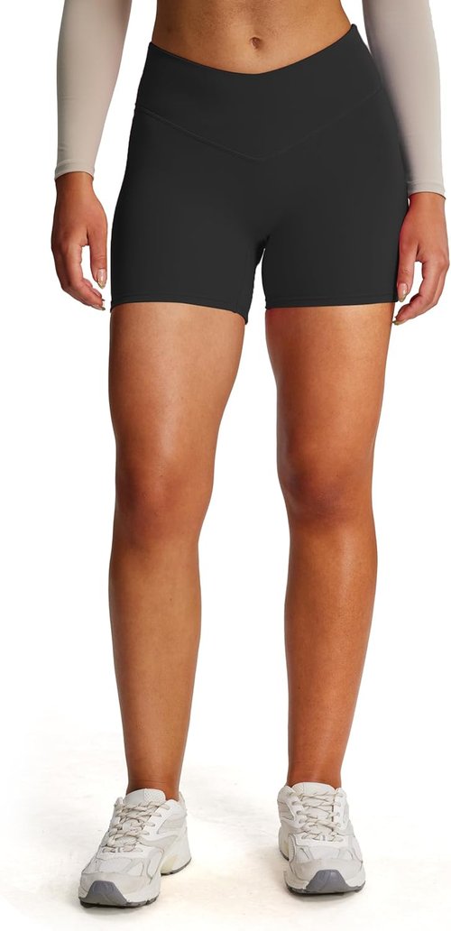 Aoxjox High-Waisted Biker Shorts for Women - Tummy Control & Hidden Scrunch | 4.5" Length