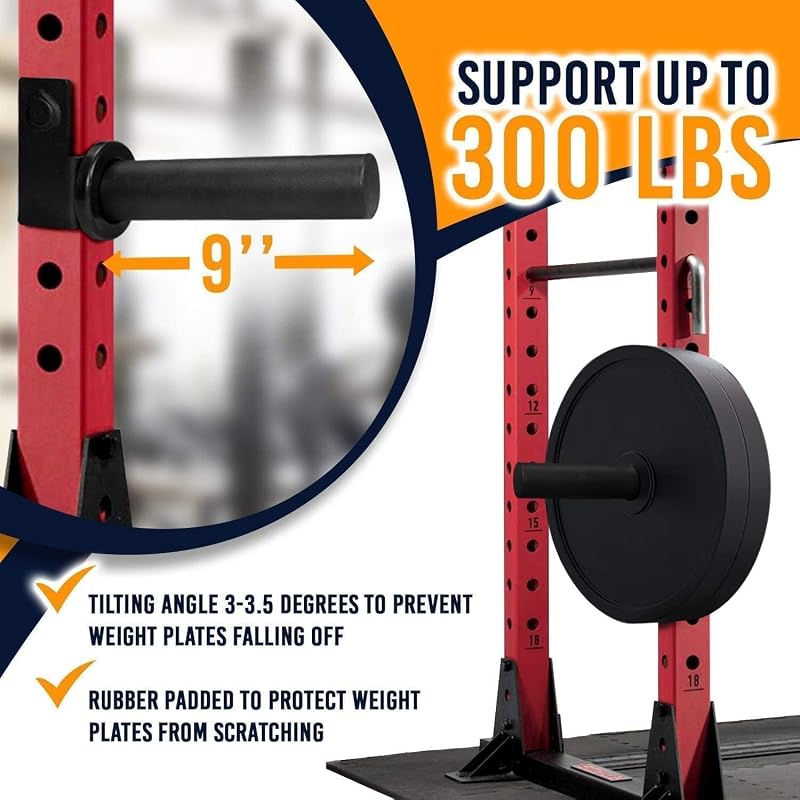 Yes4All Power Rack Attachments Set: J-Hooks & 2x2 Plate Holders – D. Variation
