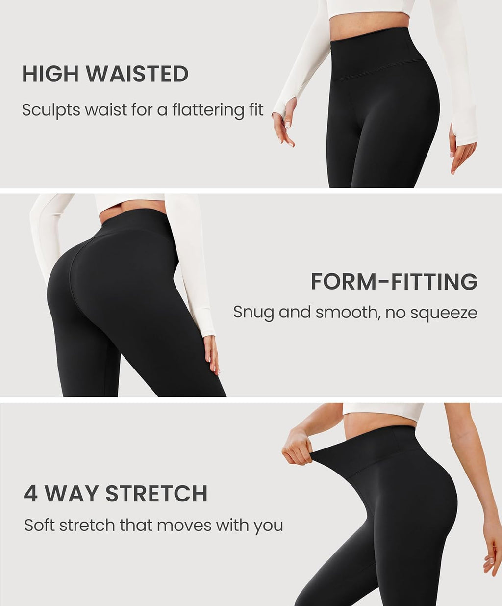 VALANDY Capri Leggings for Women | High-Waisted, Comfy & Stretchy 3-Pack in Soft Fabric