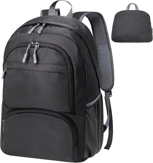 HOLYLUCK 20L Lightweight Packable Hiking Daypack - Foldable Backpack for Travel | Black Color