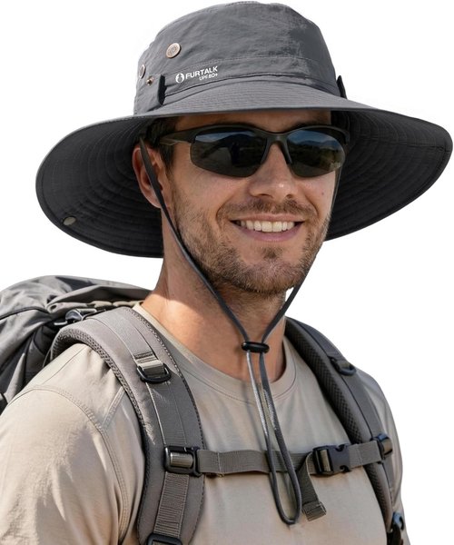 FURTALK Fishing Hat - UPF 80+ Foldable Wide Brim for Outdoor Hiking & Beach Use | Summer Essential