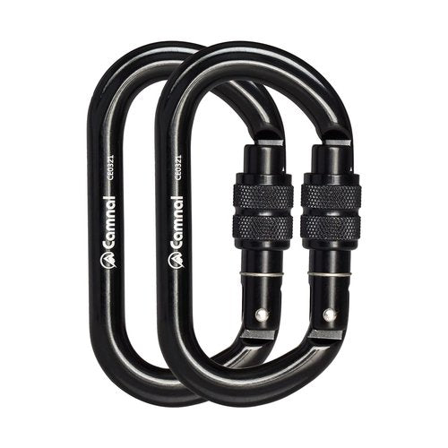 CAMNAL Screwgate Locking Climbing Carabiner Clips, Heavy Duty Carabiners UIAA Certified 25KN, Rock Climbing Carabiner Screw Lock for Rock Climbing, Mountaineer, Hammock, Rappelling, Outdoor Equipment