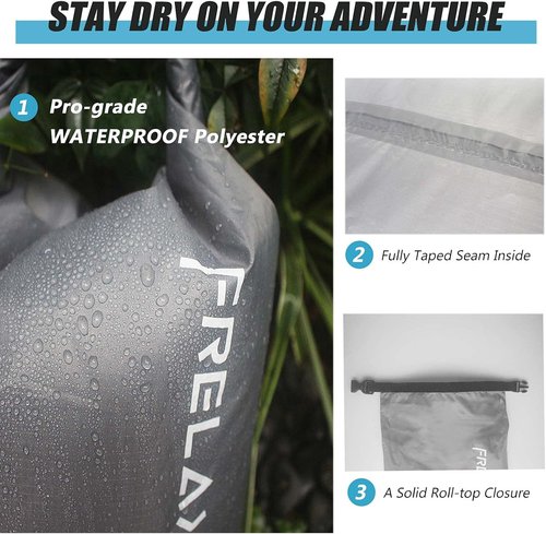 Frelaxy Ultralight Dry Bag 3-Pack | Keep Gear Dry for Hiking, Camping & Kayaking