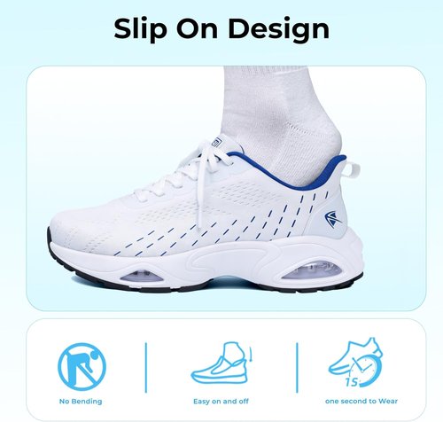 AOV Wide Toe Box Running Shoes - Arch Support Sneakers for Men | Orthotic Slip-On for Gym & Jogging