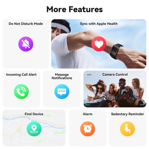 iSo Tech Smart Bracelet for Men Women, Activity Health Fitness Trackers with 60-Day Battery Life, 24/7 Continuous Heart Rate Blood Pressure SpO2 HRV Stress Sleep Monitor, 170+ Sports Modes, Sub-Free