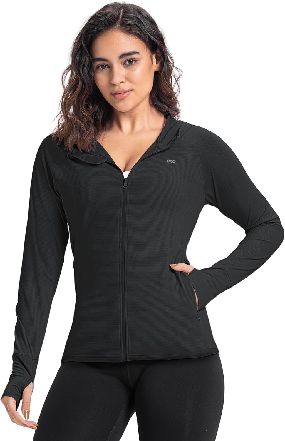 33,000ft Women's Lightweight UPF 50+ Sun Protection Hoodie Jacket - Long Sleeve Zip-Up for Hiking & Running