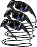 Skiennix Polarized Sports Sunglasses - UV400 Protection, Wrap-Around Frame | 3-Pack for Cycling & Fishing