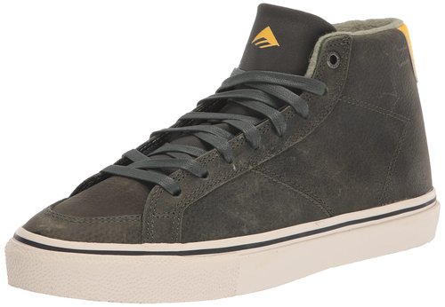 Emerica Men's Omen Hi Skate Shoe, Olive, 6
