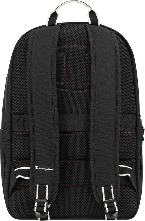 Champion Laptop Backpack - Padded Adjustable Straps & Water Bottle Pocket | Black, One Size