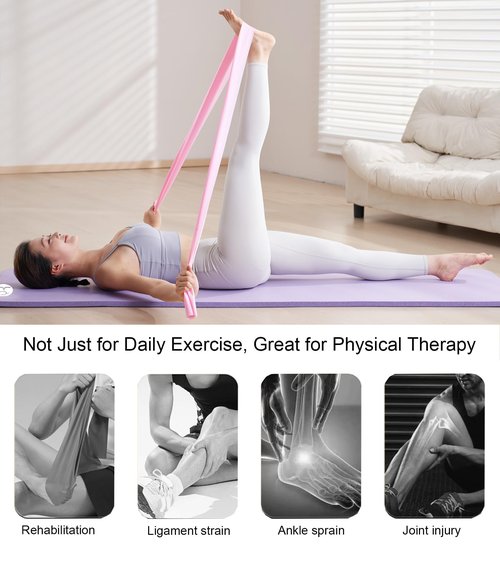 RYTMAT Resistance Bands, 6.5ft Long Non-Latex Elastic Stretch Bands, Exercise Bands for Physical Therapy, Yoga, Pilates, Rehab, Home Gym Workouts, Strength Training (Orange)