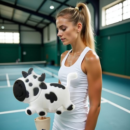 White Cow Cute Animal Shapes Tennis Racket Vibration Dampener Soft Silicon Racket Dampener Cartoon Shape Tennis Racquet Shock Absorbers Tennis Racket for Racquetball