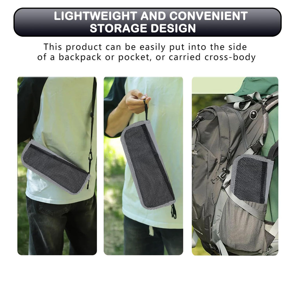 Portable Stool, Pocket Chair Fishing Stool, Large Size Adjustable Shoulder Strap Folding Stool, 2026 New Ultralight Foldable Stools with Carrying Bag for Hiking, Fishing, Camping, Picnic (Gray-Black)