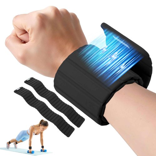 GLIDESMOOTH Wrist Weights, 1.1LB Each Stackable Magnetic, Adjustable Ankle Weights for Men & Women, Jogging/Yoga & More, Black